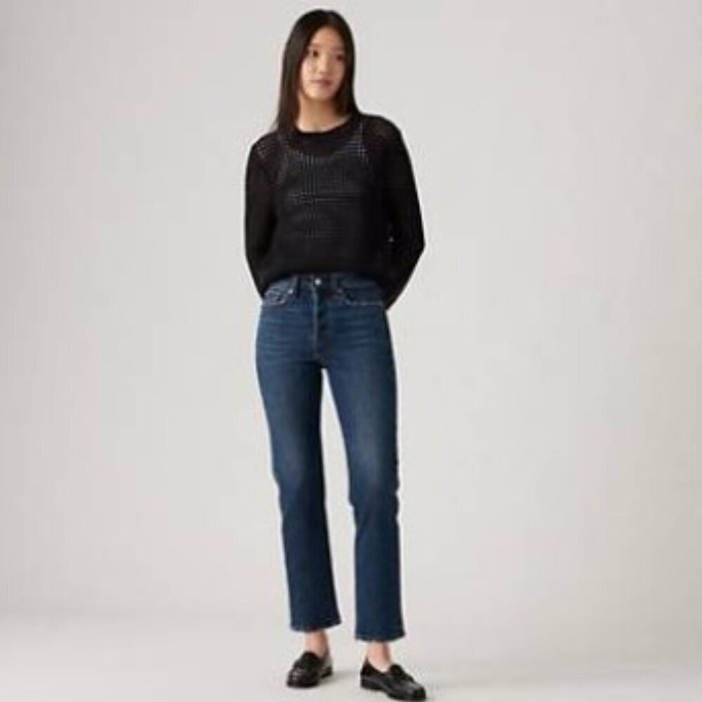 Levi's Women's Dark Wash/Indigo Wedgie Straight Ankle Jeans (US 26 x 26)